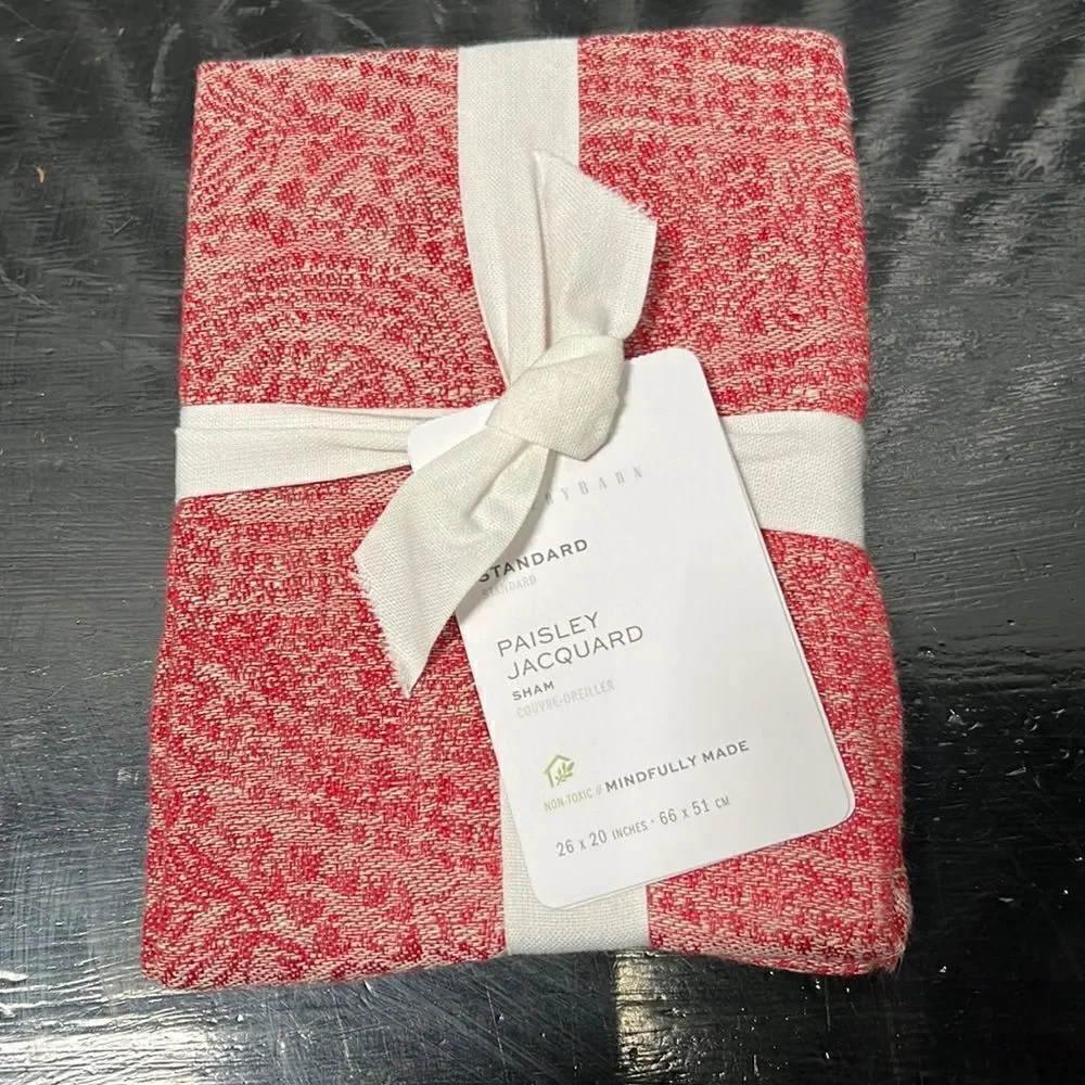 Pottery Barn Paisley Jacquard Belgian Linen Sham